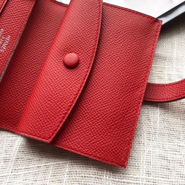 HM Bearn 10cm Mini Wallet In Red Epsom Leather