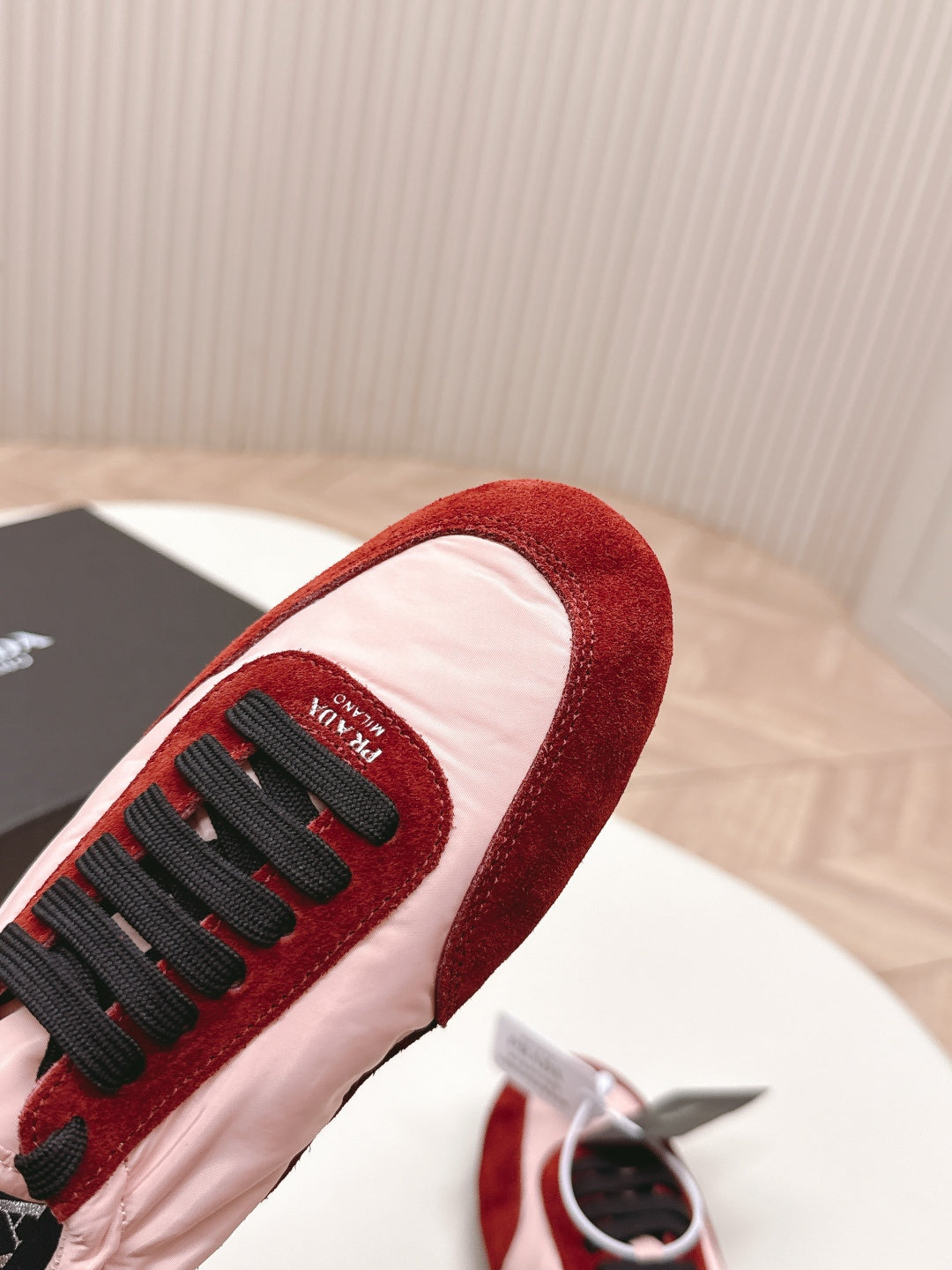 PRA 26S Sneaker Light Pink Red Suede Canvas 600603