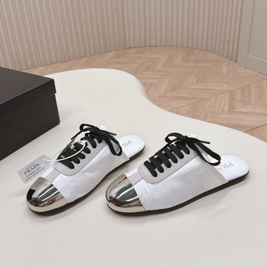 PRA 26S Mule Sneaker White Sliver Canvas 600623