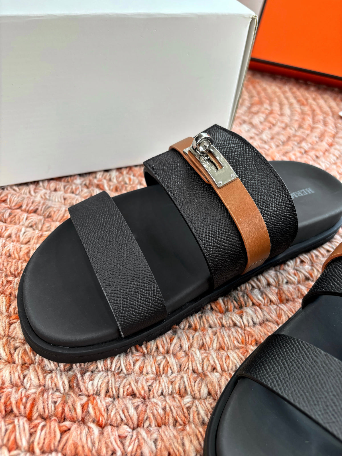HM Jackson Sandal Black Epsom Leather 648477