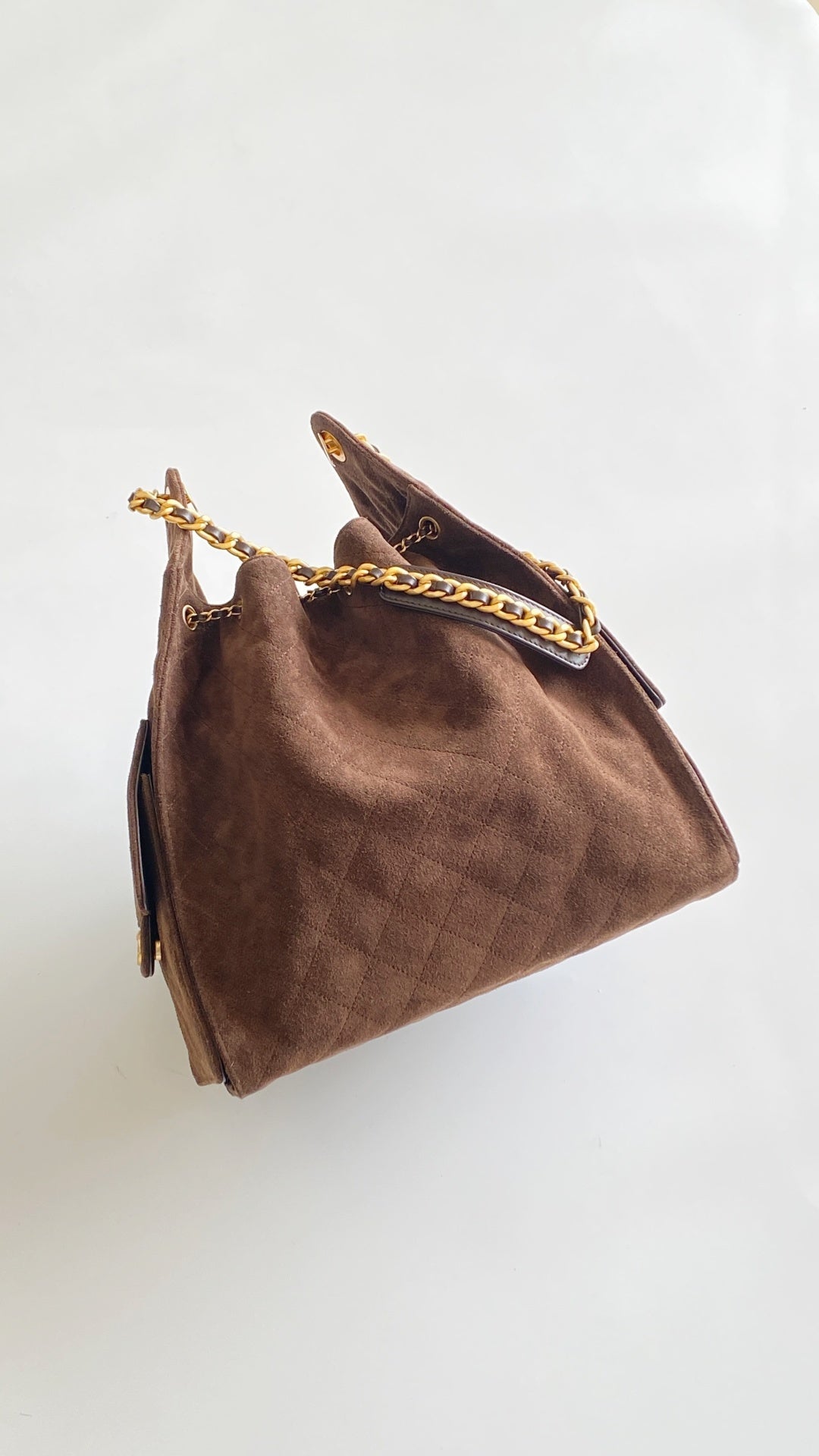 CC 2025 Hobo Bag 40cm Brown Suede