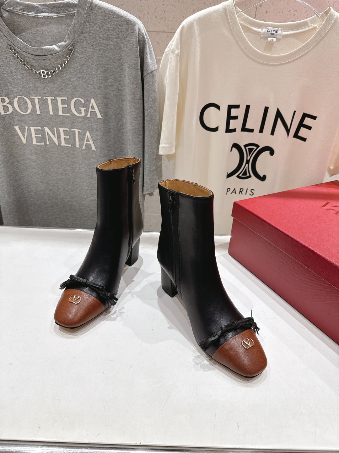 VT Short Boot Black Brown Calfskin 174419