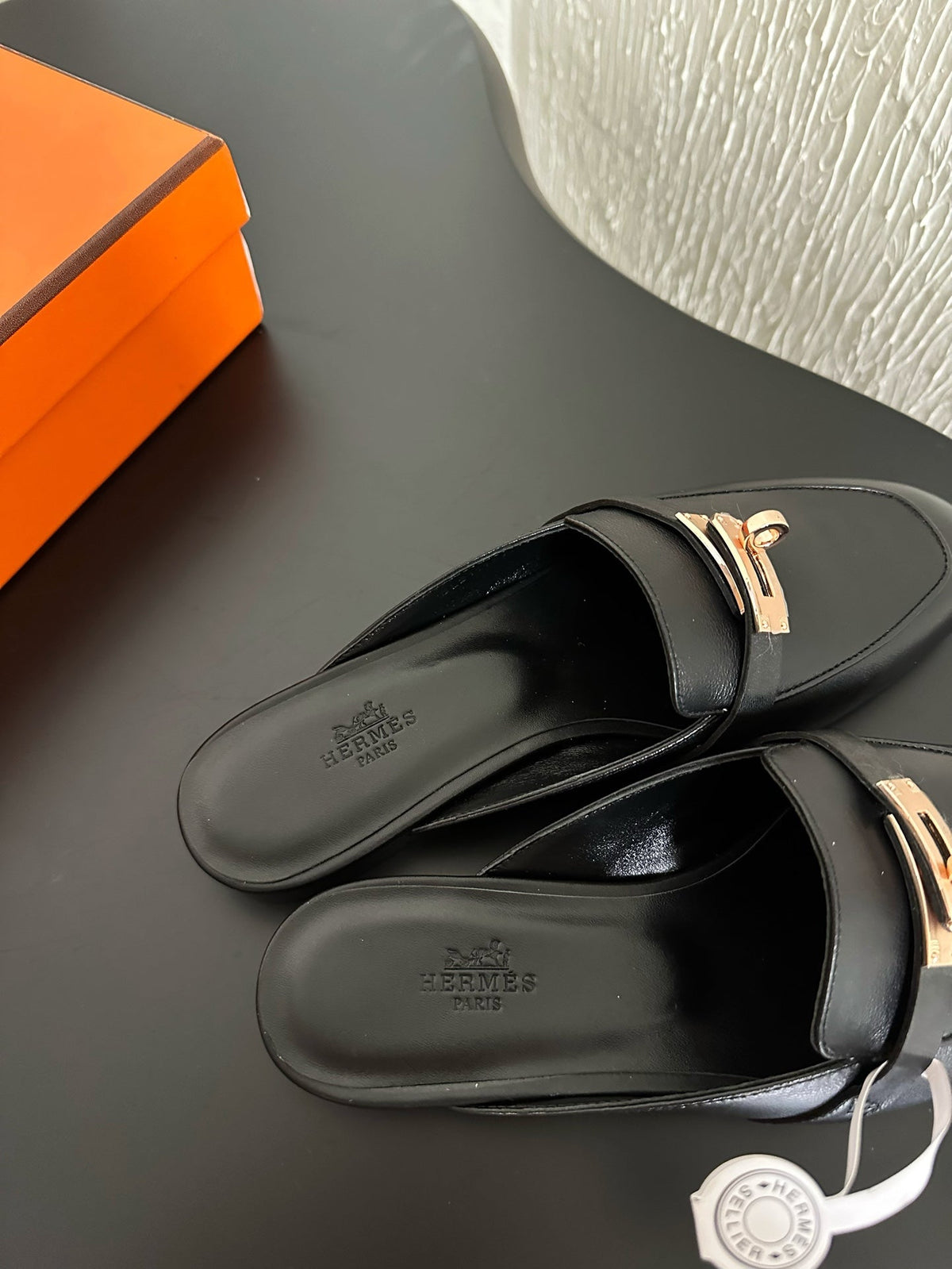 HM Oz Mule Black Calfskin 961097