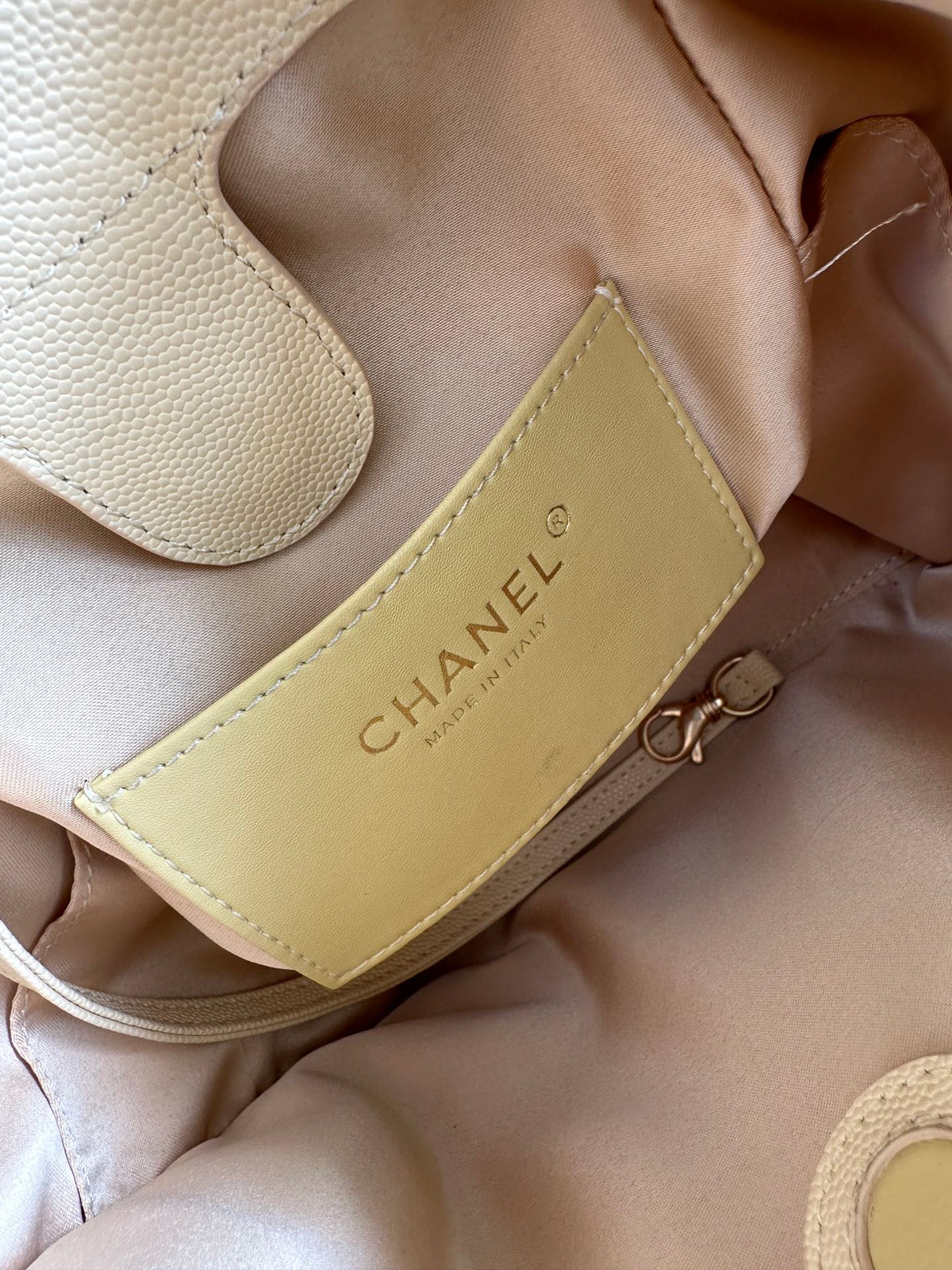 Chanel 2025 Backpack 23cm Light Yellow Grained Calfskin 318276