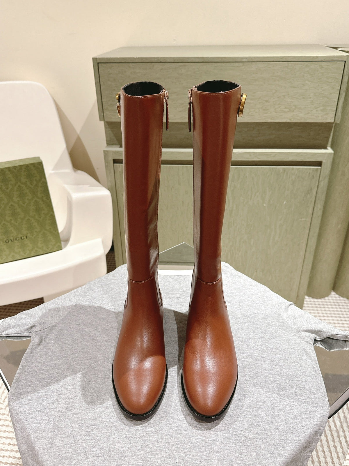 Gucci Boots Brown Sheepskin 484874