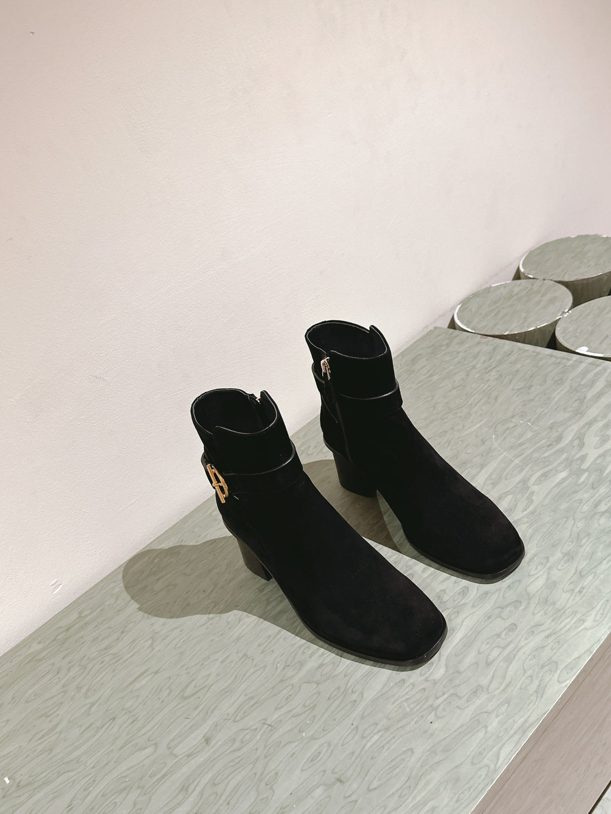 HM Jill Ankle Boot 65mm Black Suede  974679