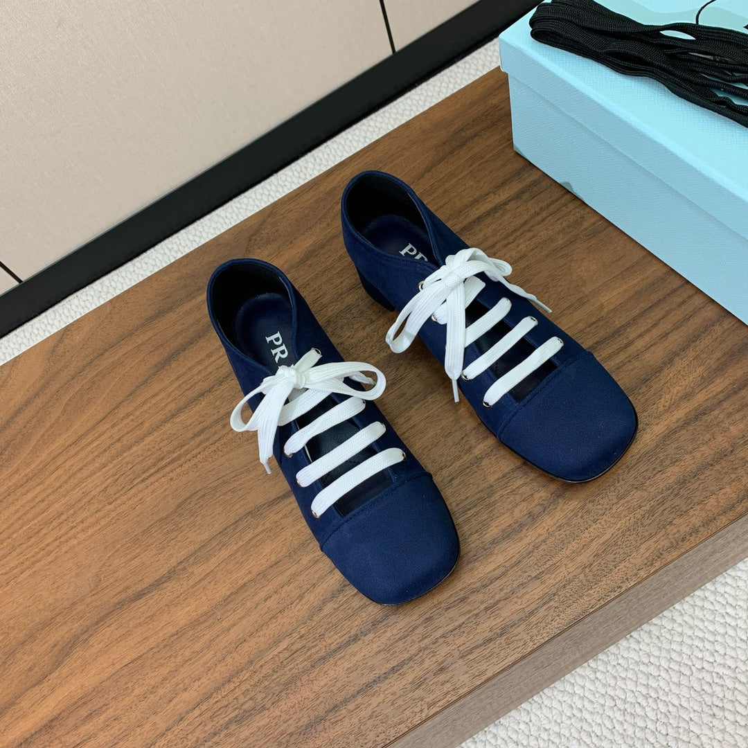 PRA 26S Chunky Heeled 40 Dark Blue Canvas 606370