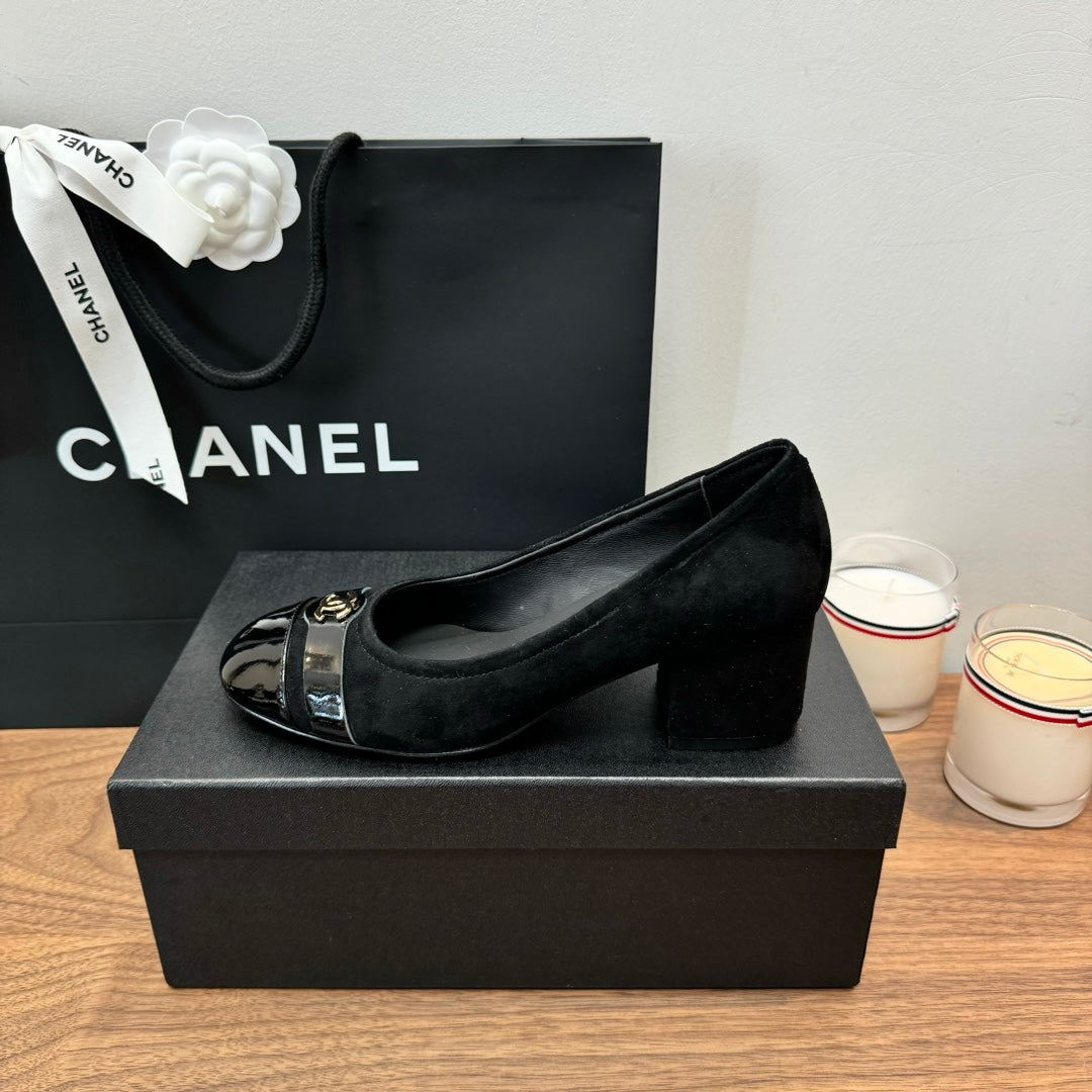 CC High Heels Black Suede And Lambskin