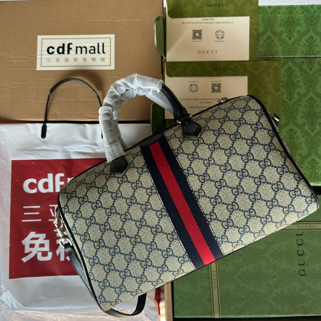 Gucci Ophidia Bag Beige mix Blue Canvas 240088