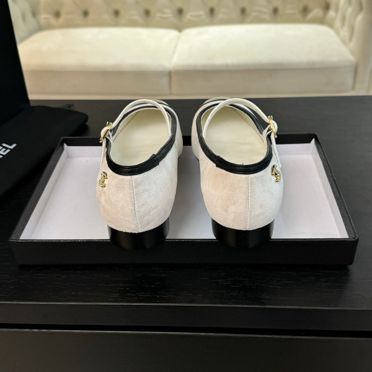 CC Mary Jane Black White Suede