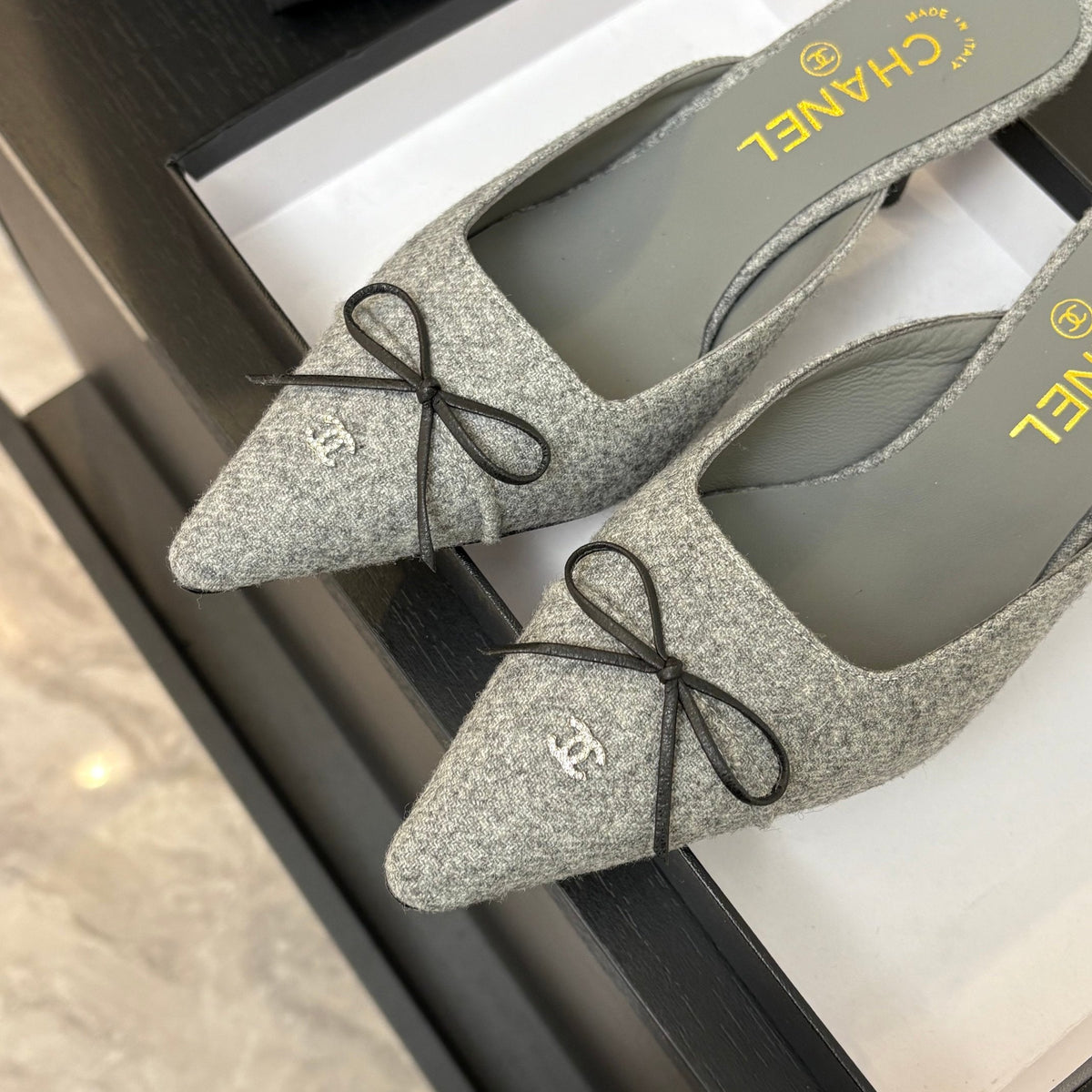 HIGH HEEL MULE 65 MM IN DOVE GRAY FELT COTH