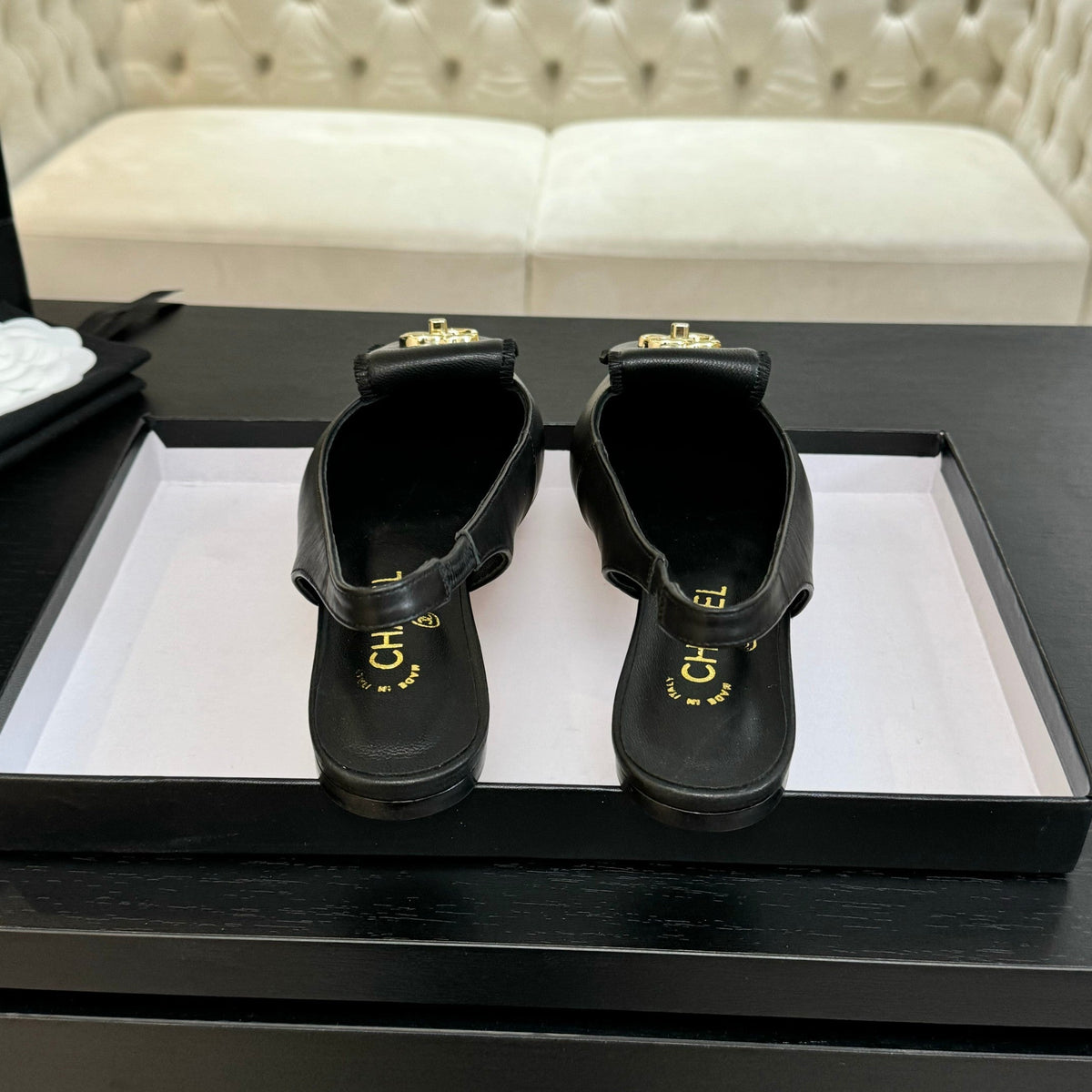CC 25C Slingback Flat Black Genuine sheepskin 212949