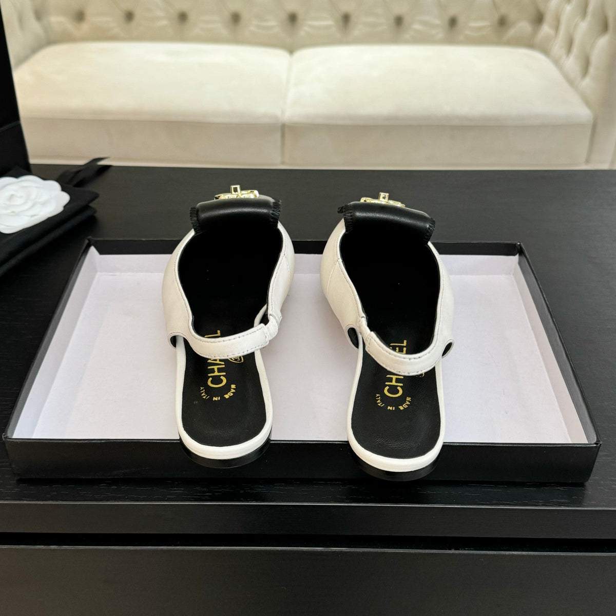 CC 25C Slingback Flat White Genuine sheepskin 212950