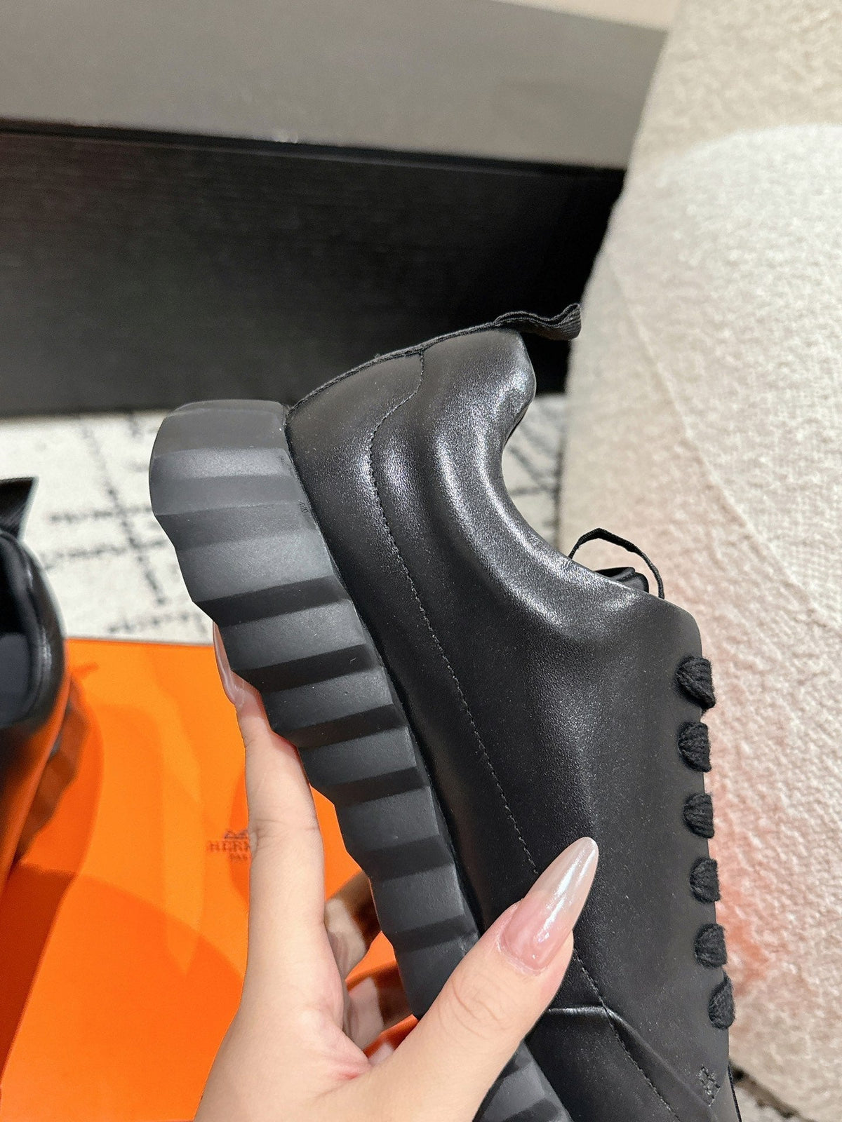 HM Jump Sneaker In Black Cowhide 985306
