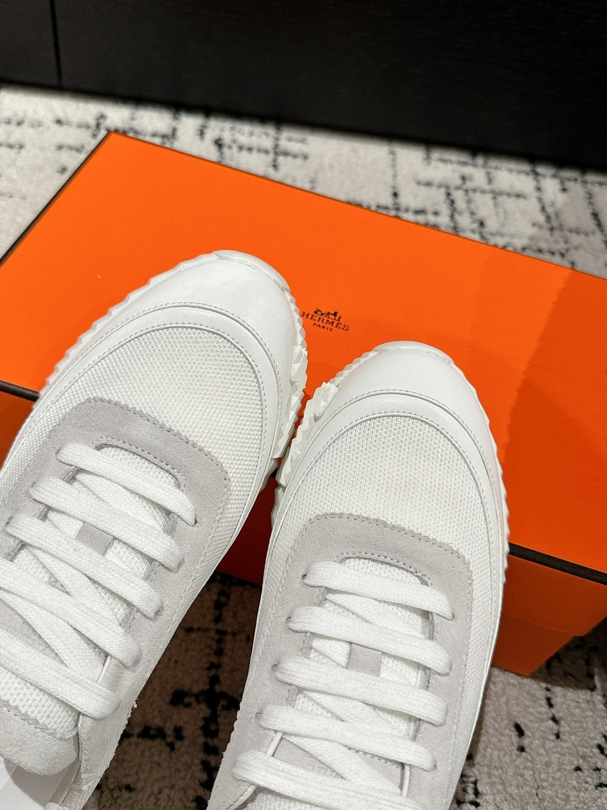 HM Sneaker In White Mesh Fabric 985316