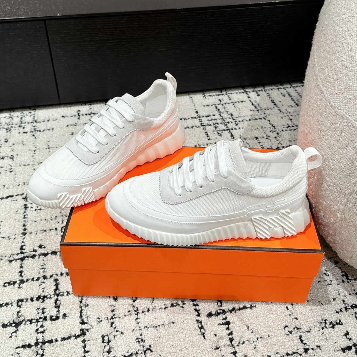 HM Sneaker In White Mesh Fabric 985316