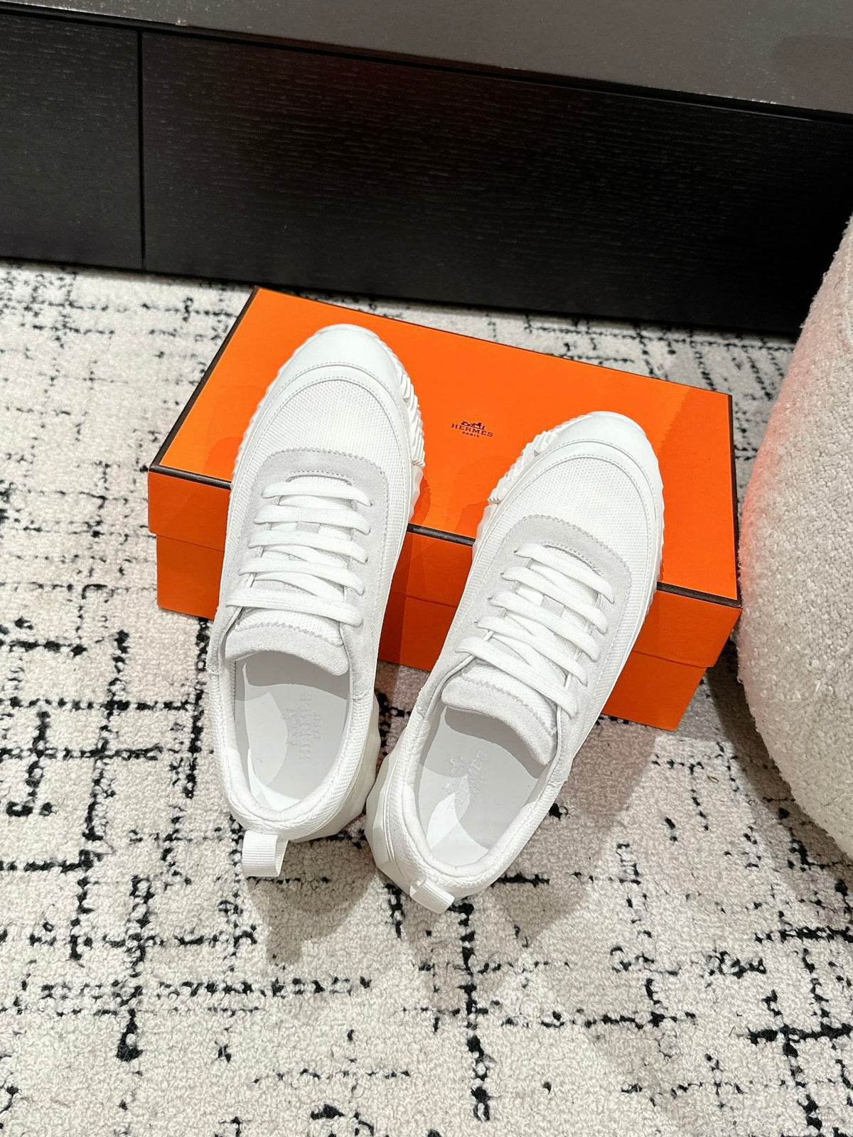 HM Sneaker In White Mesh Fabric 985316