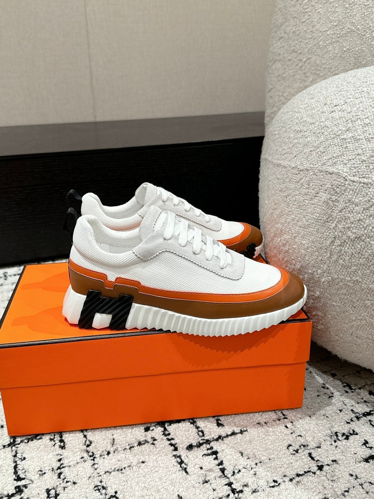 HM Sneaker In White Mesh Fabric 985319