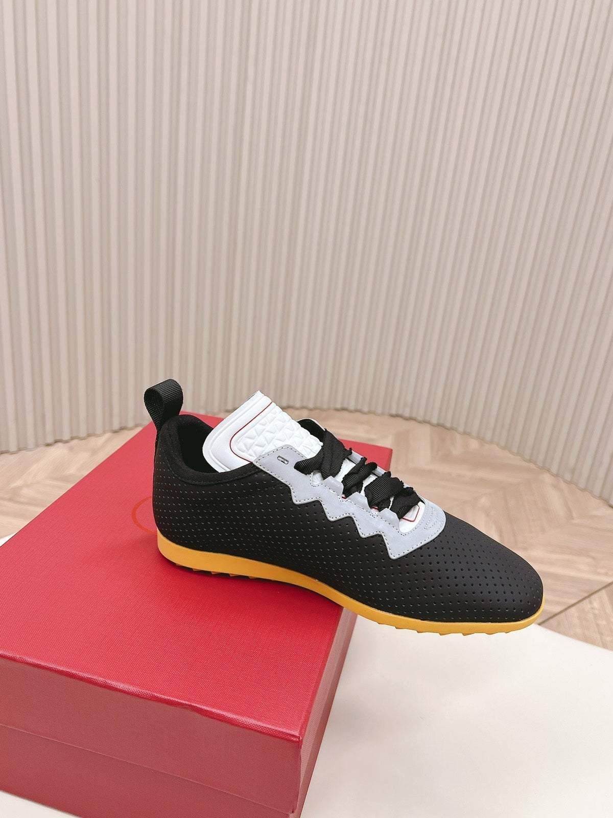 Chromathon Sneaker In Black Perforated Lambskin 104151