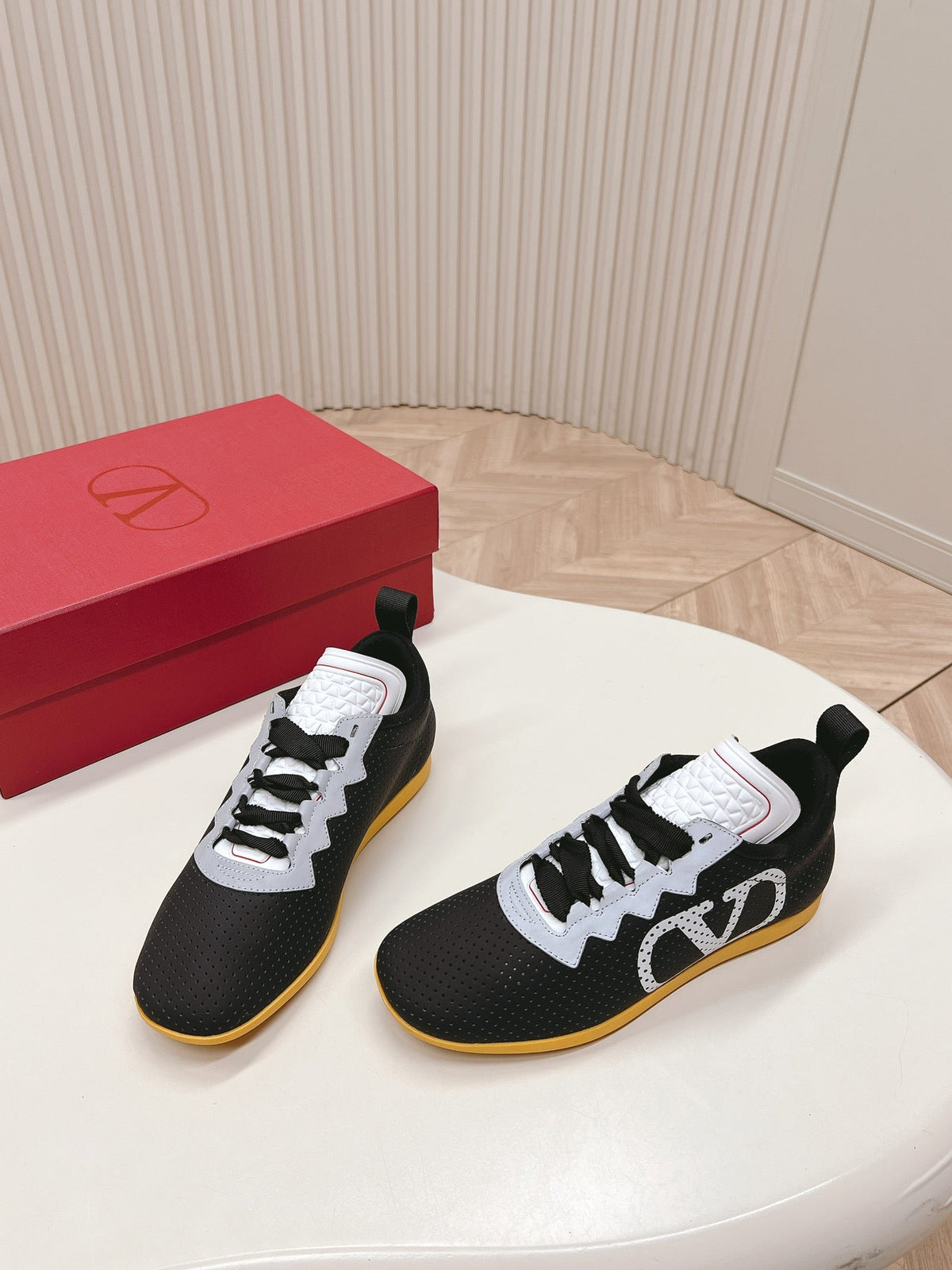 Chromathon Sneaker In Black Perforated Lambskin 104151