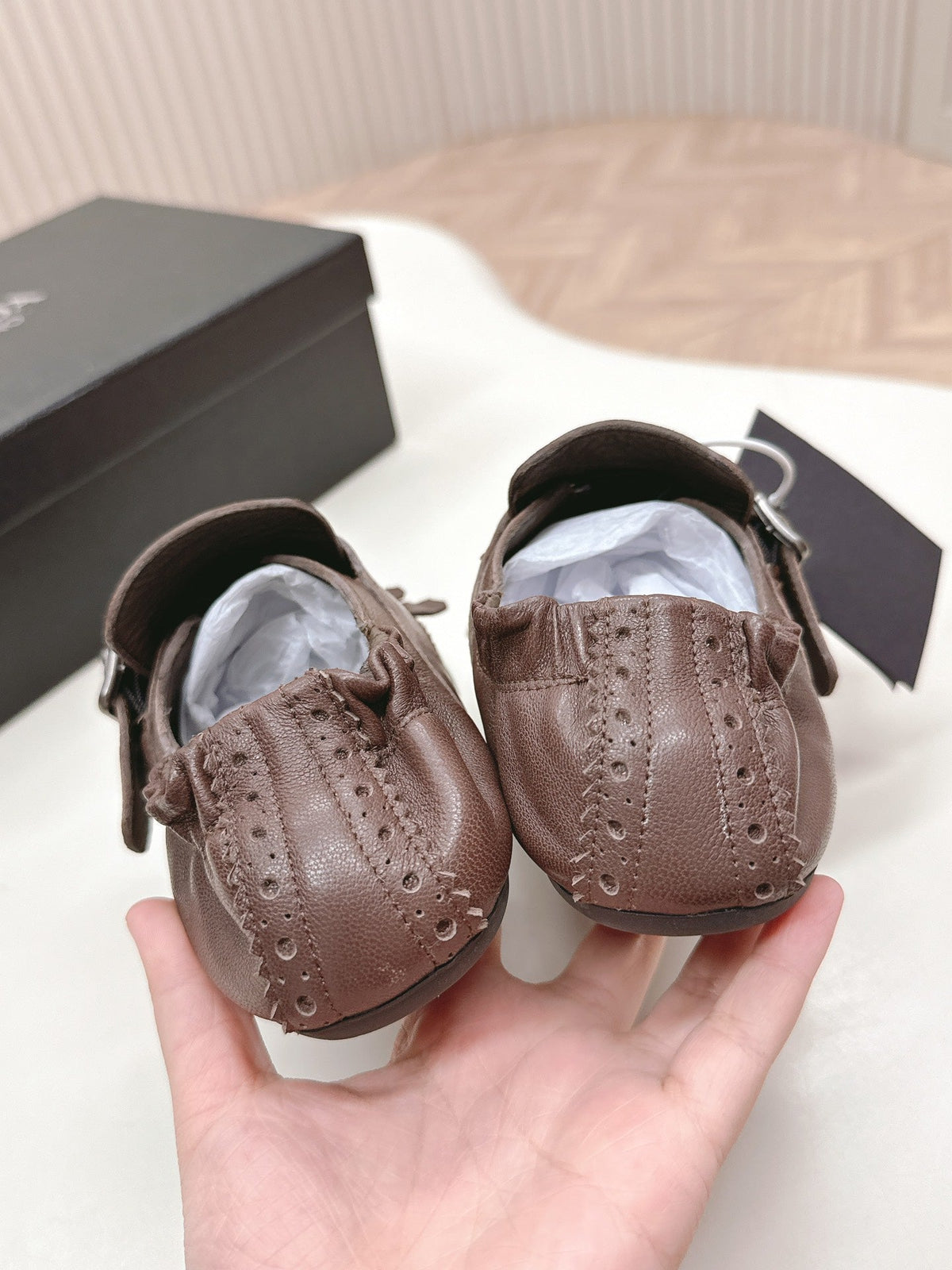 PRA 26S Ballet Flats Brown Calfskin 600589