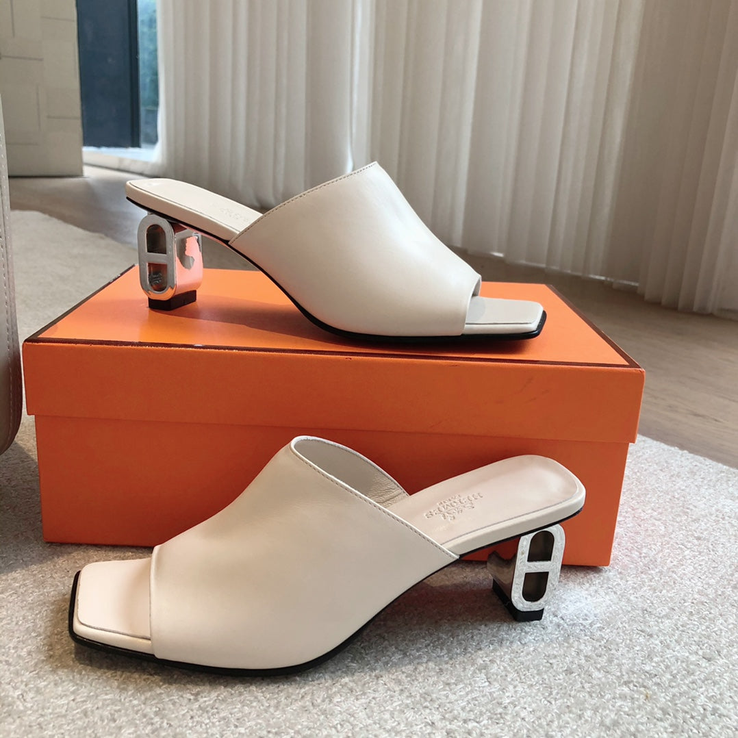 ICONIQUE 60 SANDAL WHITE CALFSKIN