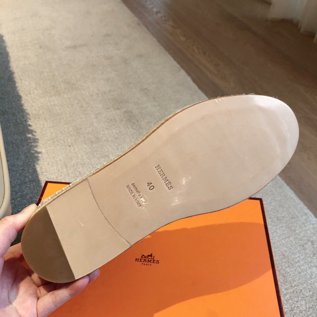HM Trip Espadrille White Calfskin