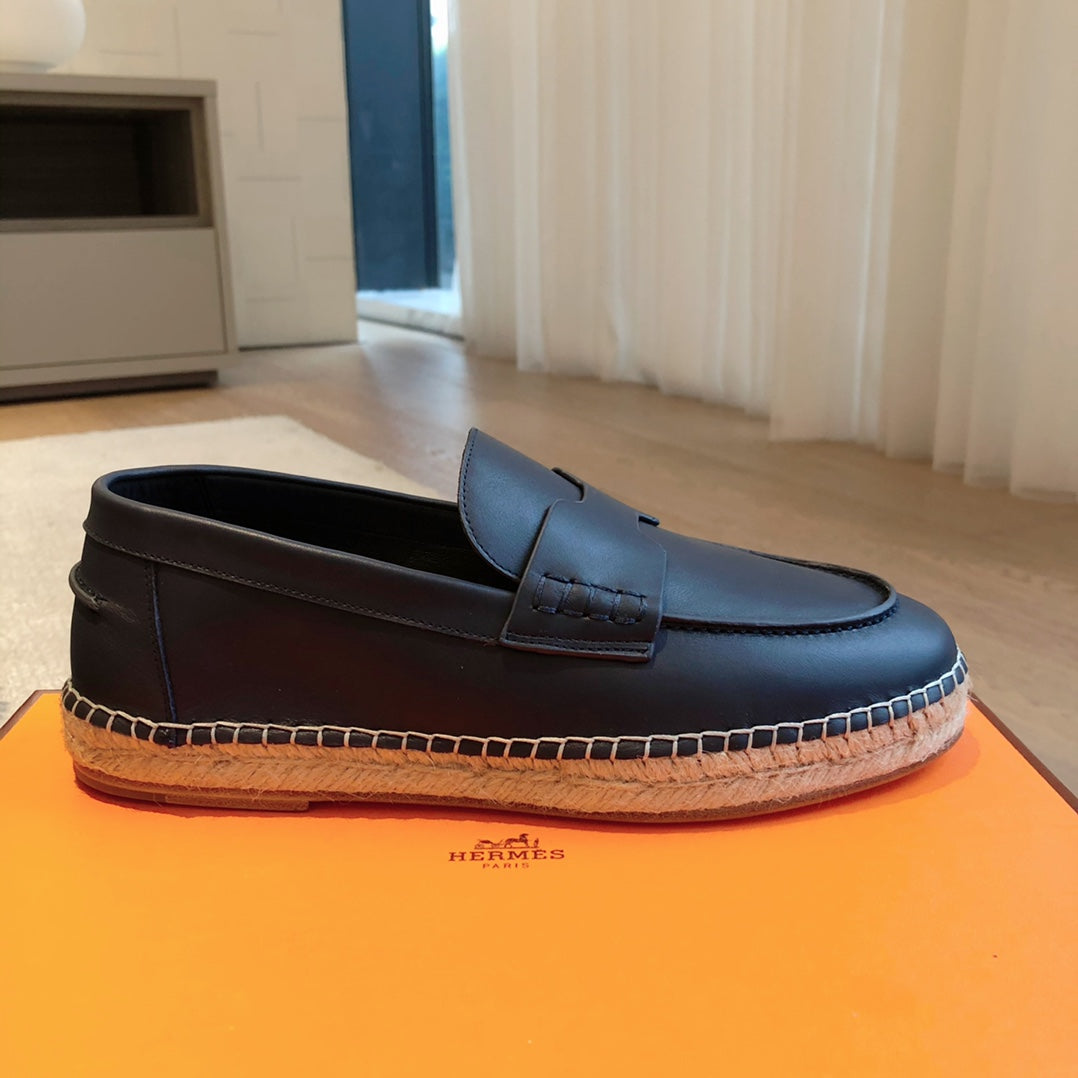 HM Trip Espadrille Dark Blue Calfskin