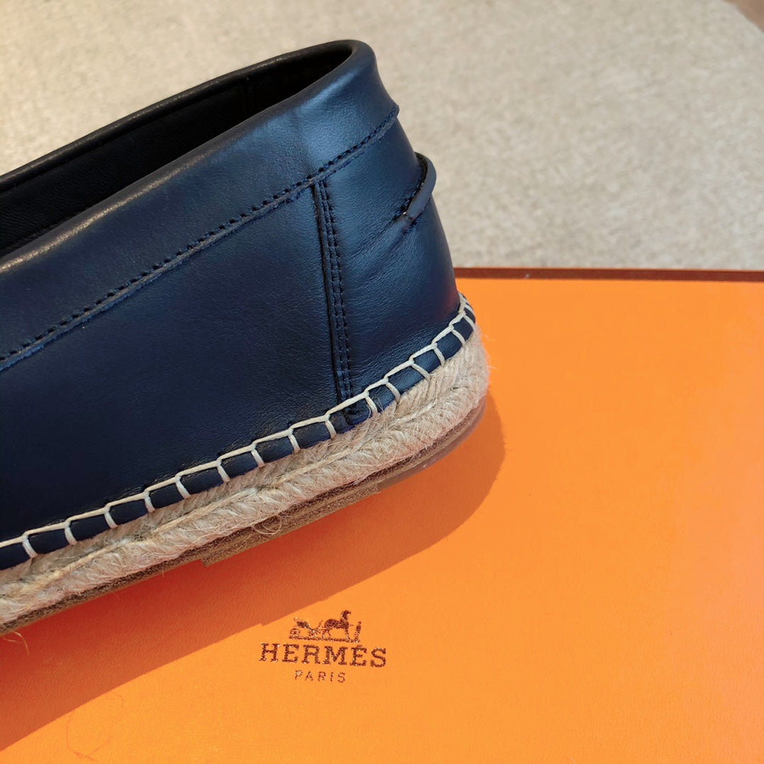 HM Trip Espadrille Dark Blue Calfskin