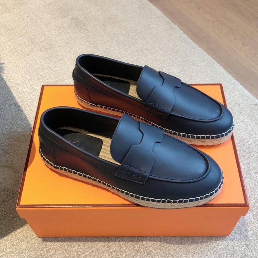 HM Trip Espadrille Dark Blue Calfskin