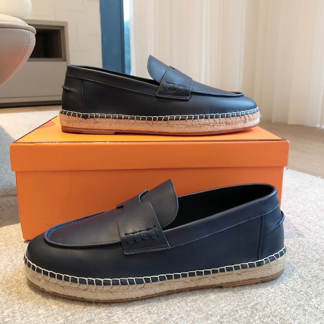 HM Trip Espadrille Dark Blue Calfskin