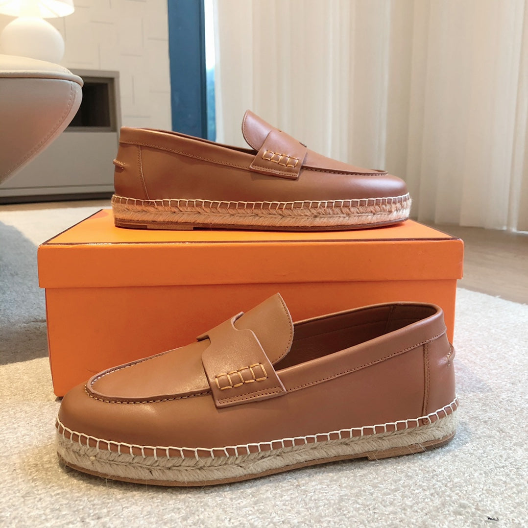 HM Trip Espadrille Brown Calfskin