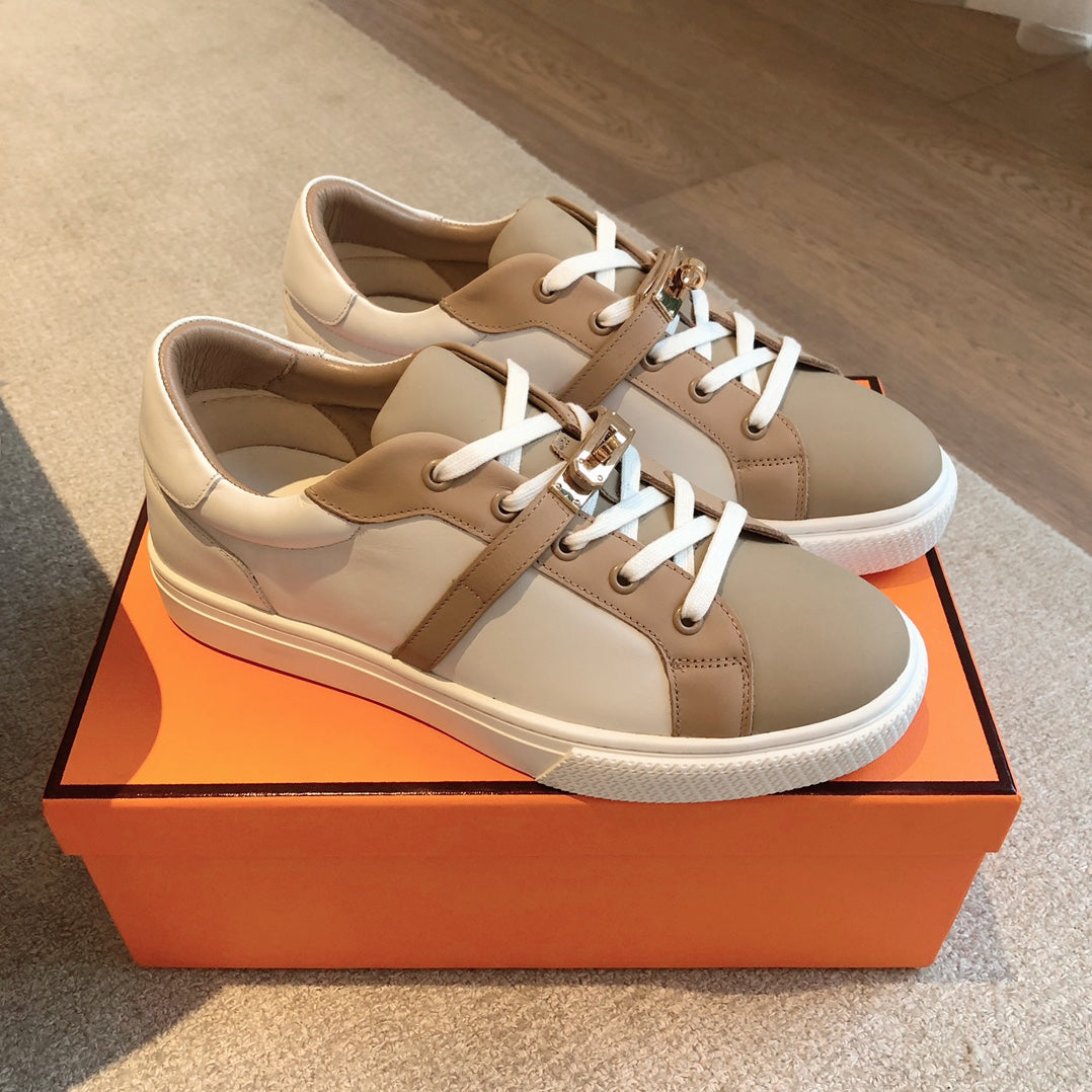 HM Day Sneaker Brown Mix White Nappa Leather 970892
