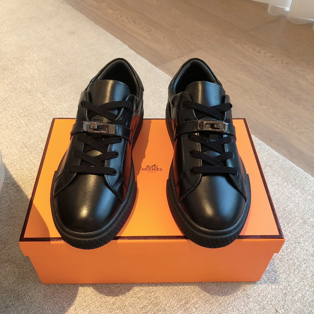 HM Day Sneaker Glossy Black Lambskin 970894