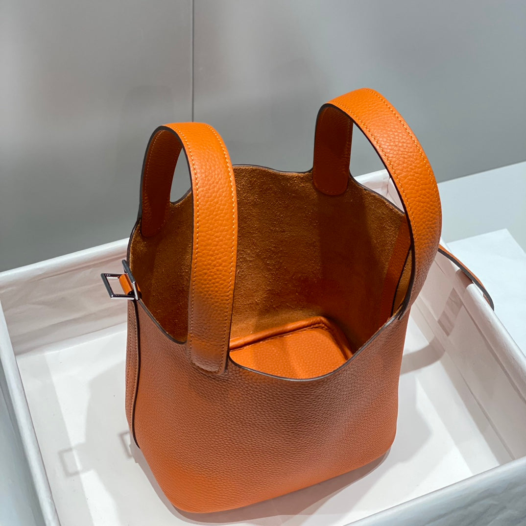 picotin lock dark orange togo leather gold hardware