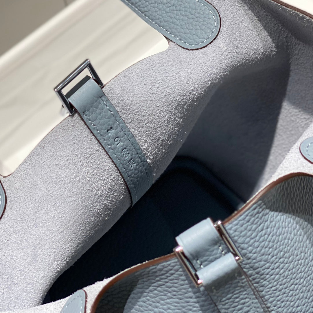picotin lock light sky blue togo leather silver hardware