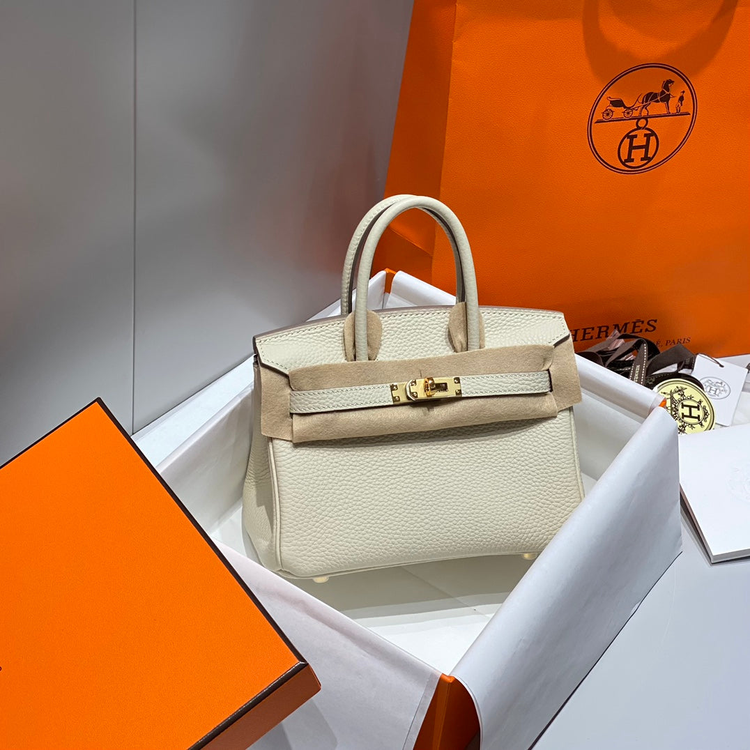 HM Birkin 20cm Craie Togo Leather Gold Hardware