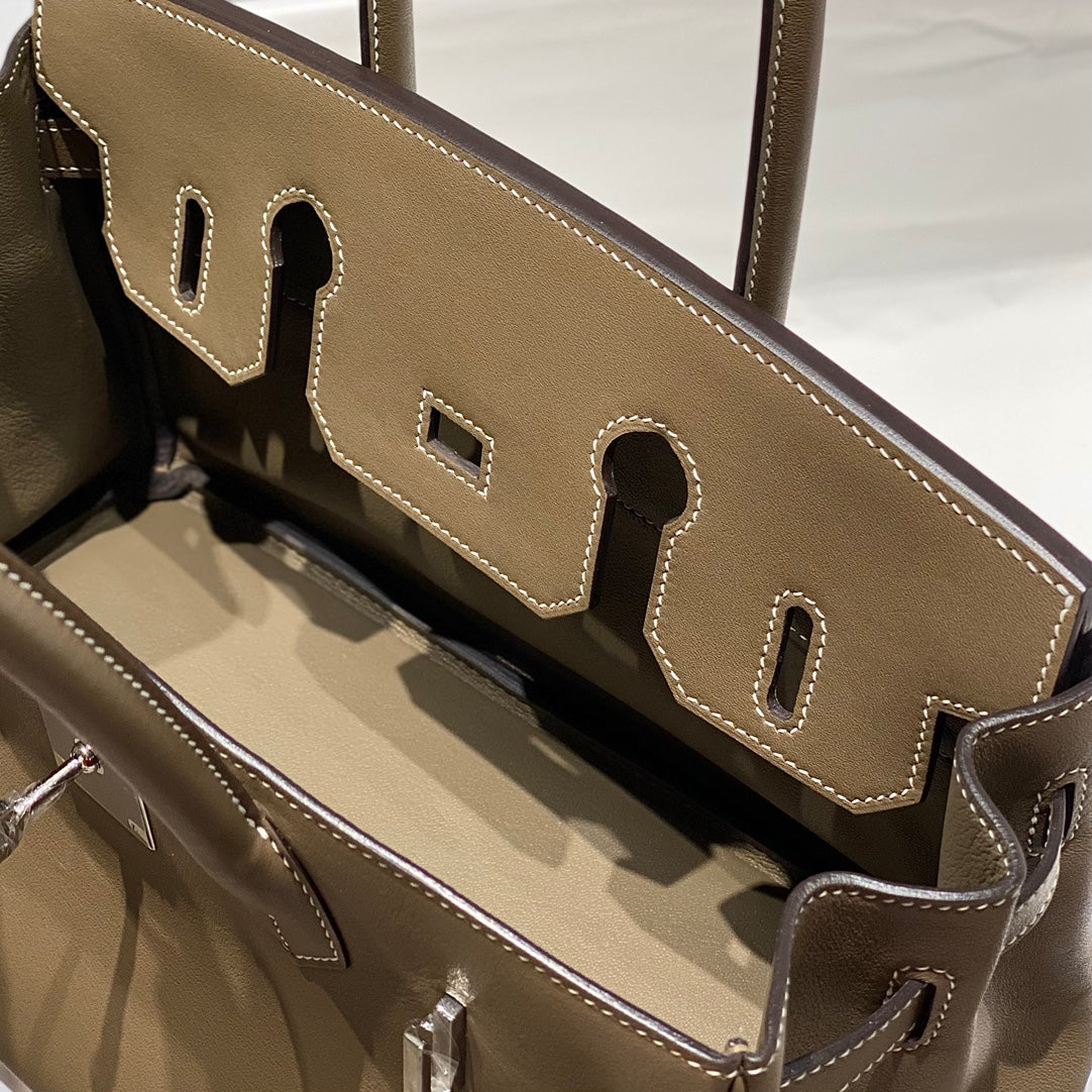 HM Shoulder Birkin 29cm Elephant Gray Swift Leather Silver Hardware