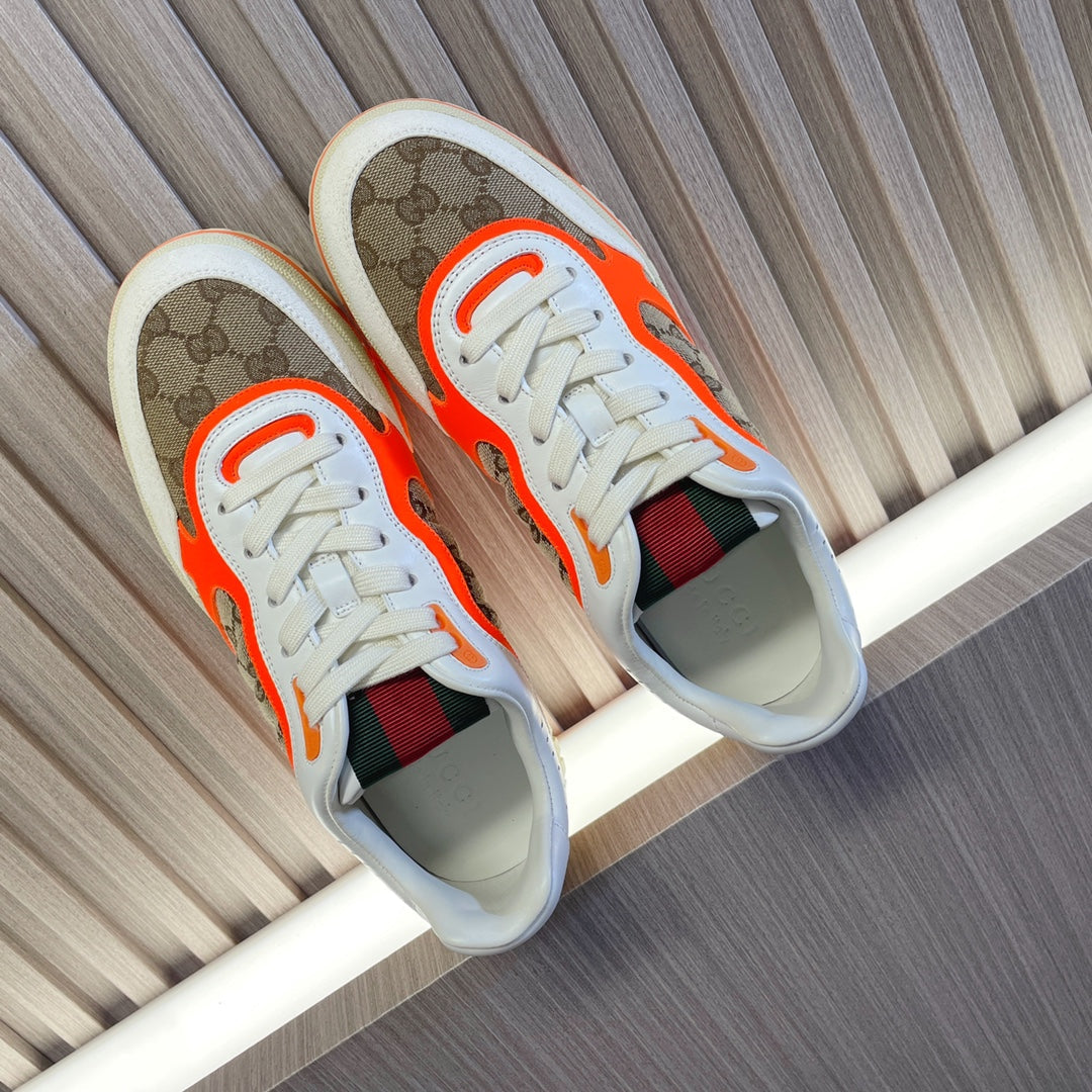 GG Retro Sneakers for Couples White Tiger orange
