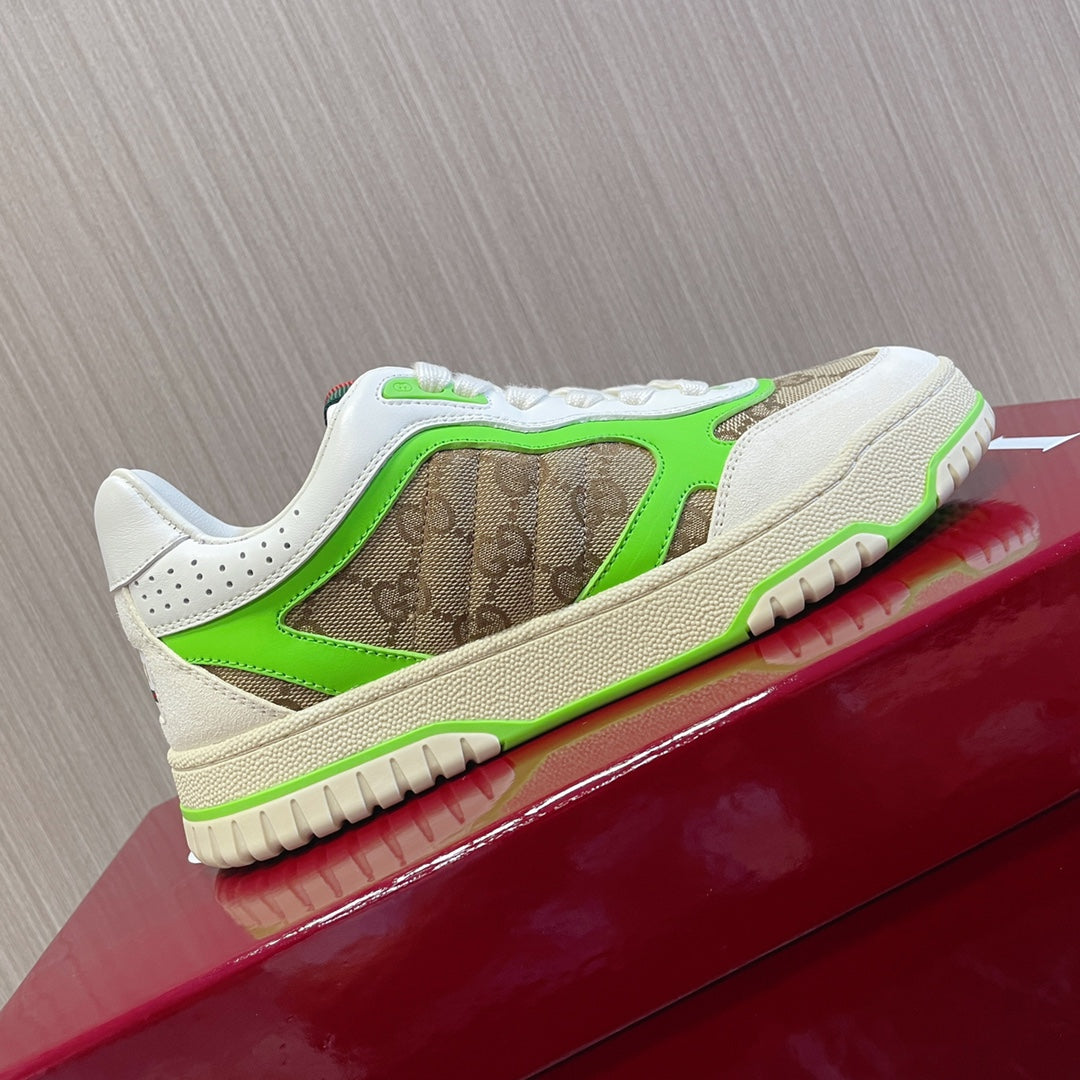 GG Retro Sneakers for Couples White Kelly Green