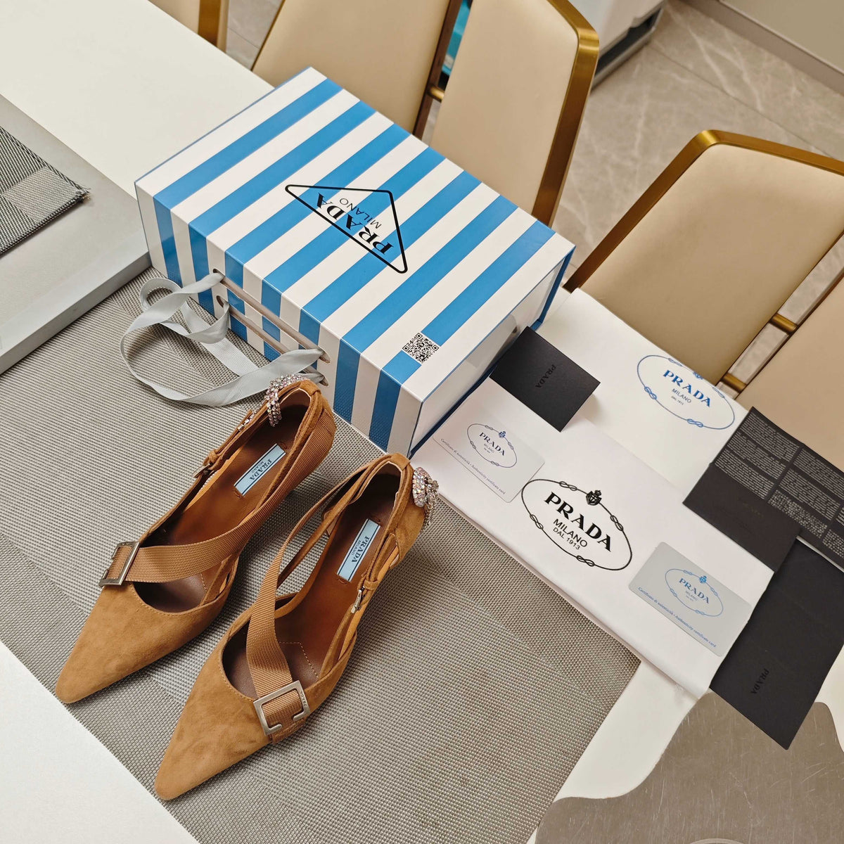 PRA 26S High Heel Pump 70 Light Brown Suede 630567