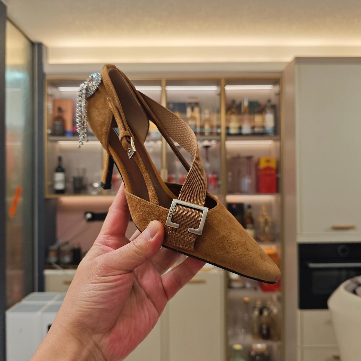 PRA 26S High Heel Pump 70 Light Brown Suede 630567