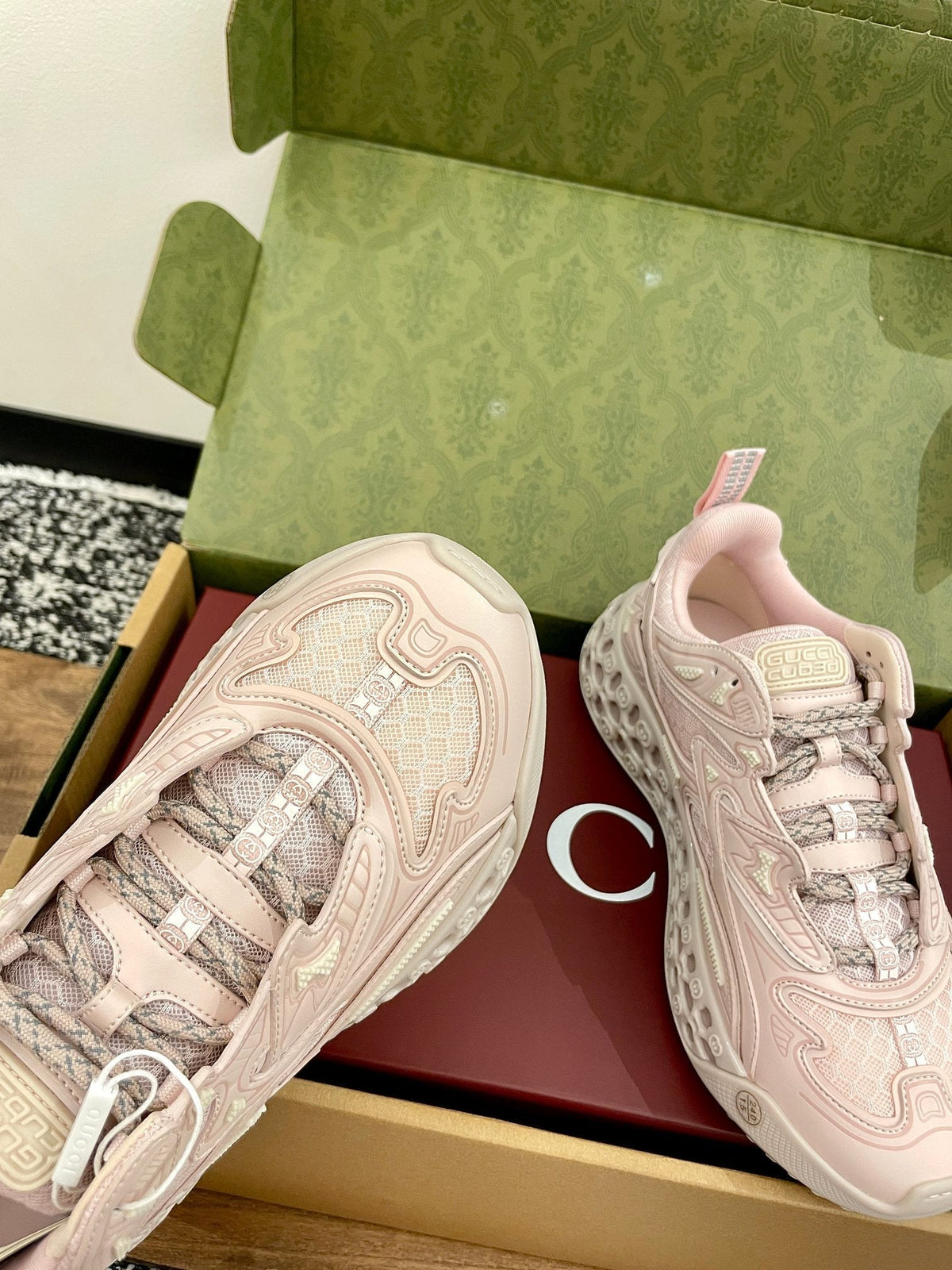 GG 26 Casual Sneakers Light Pink Mesh Cowhide 632866
