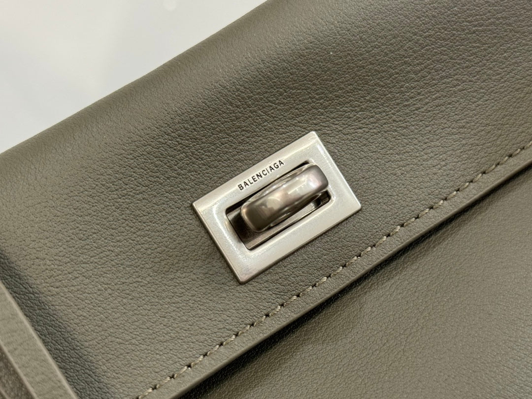 RODEO MINI BAG 22 IN KHAKI GREEN SMOOTH CALFSKIN SILVER HARDWARE