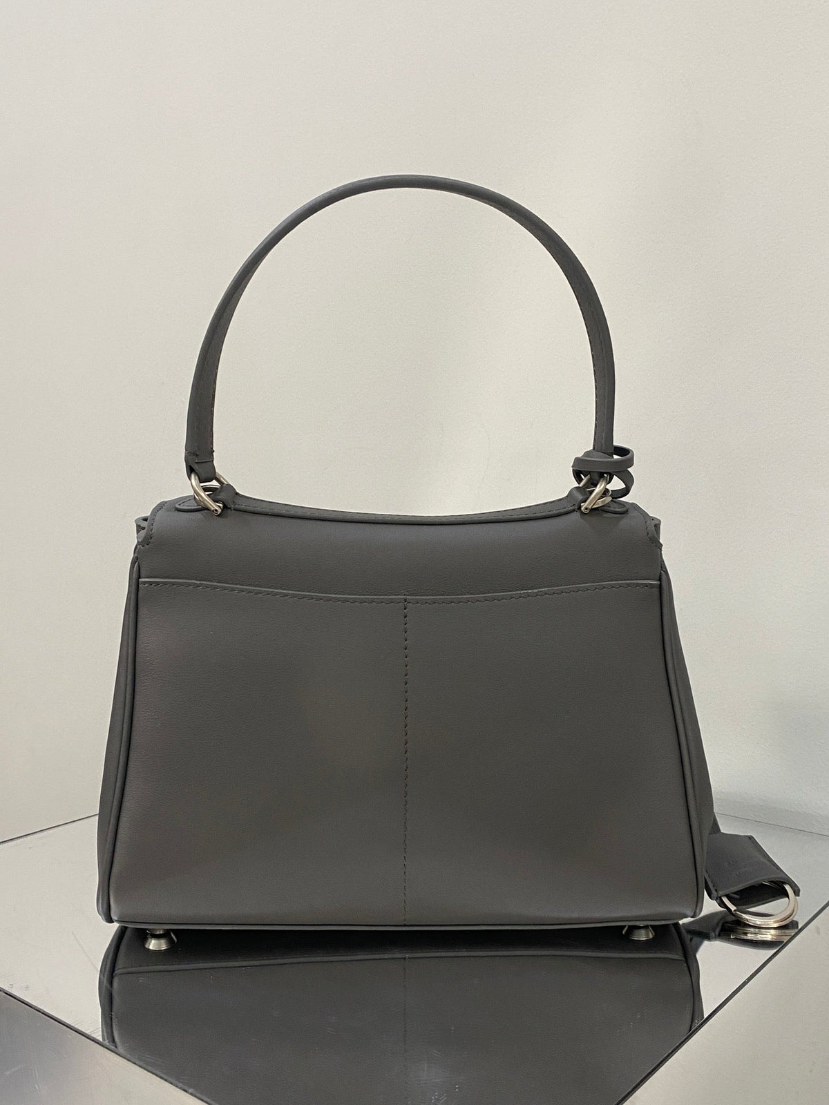 RODEO SMALL BAG 29 IN GREY SMOOTH CALFSKIN SILVER HARDWARE
