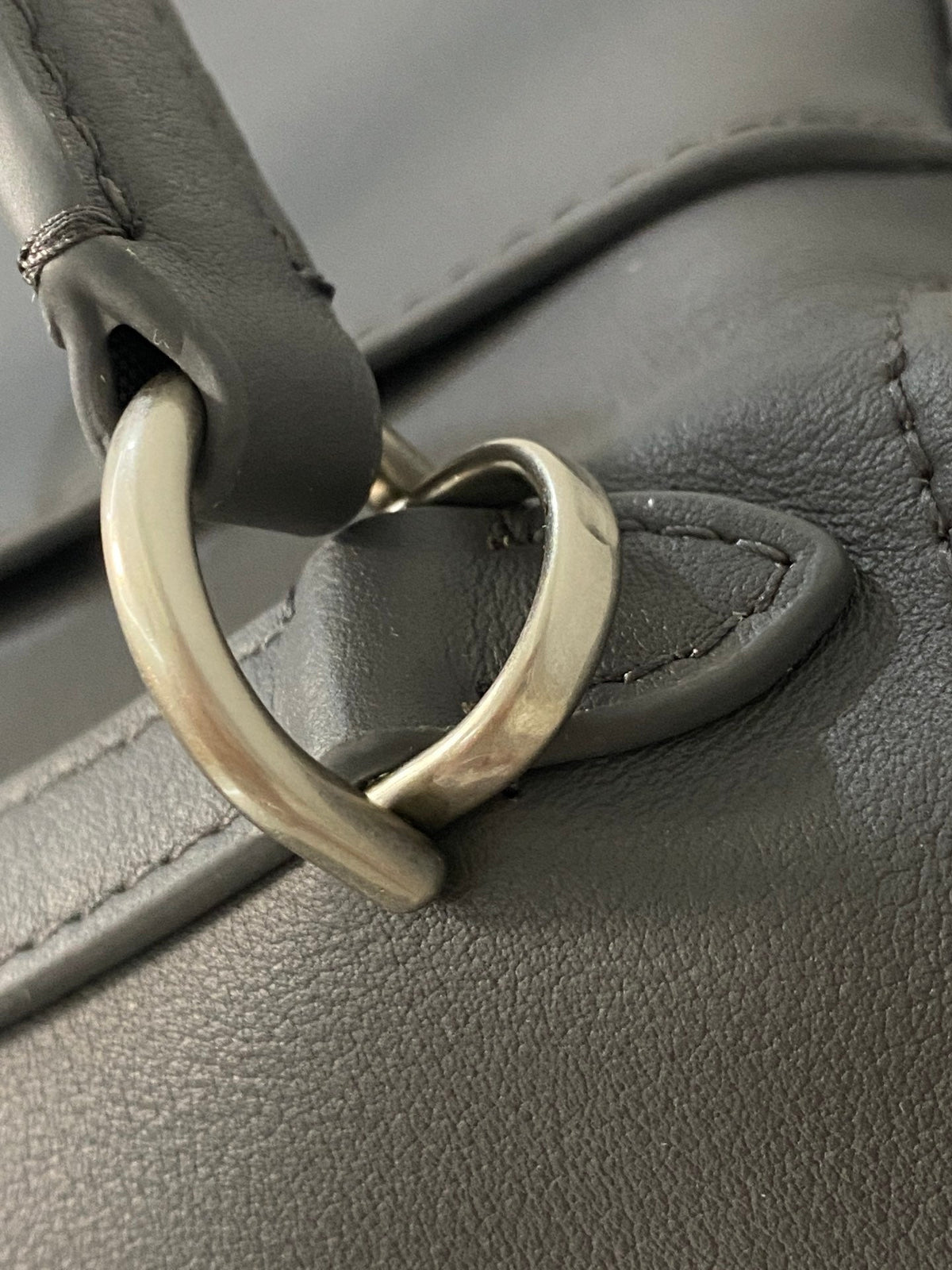 RODEO MINI BAG 22 IN GREY SMOOTH CALFSKIN SILVER HARDWARE
