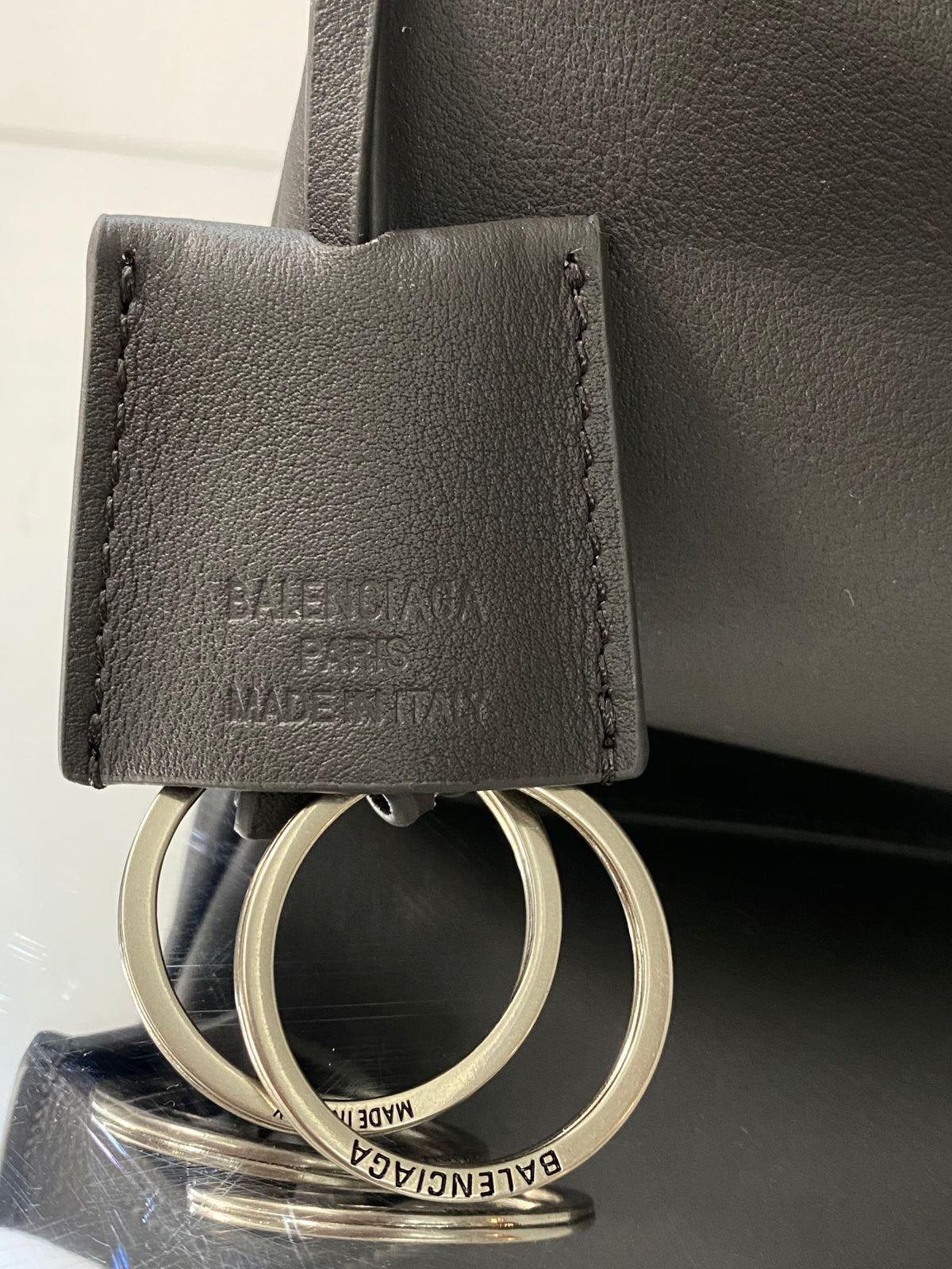 RODEO MINI BAG 22 IN GREY SMOOTH CALFSKIN SILVER HARDWARE