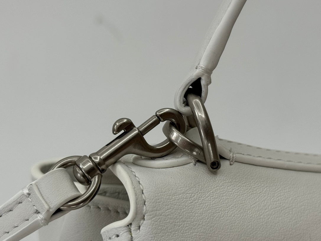 RODEO MINI BAG 22 IN WHITE SMOOTH CALFSKIN SILVER HARDWARE