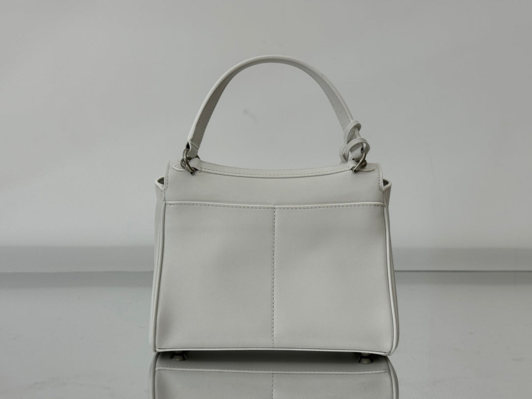 RODEO MINI BAG 22 IN WHITE SMOOTH CALFSKIN SILVER HARDWARE