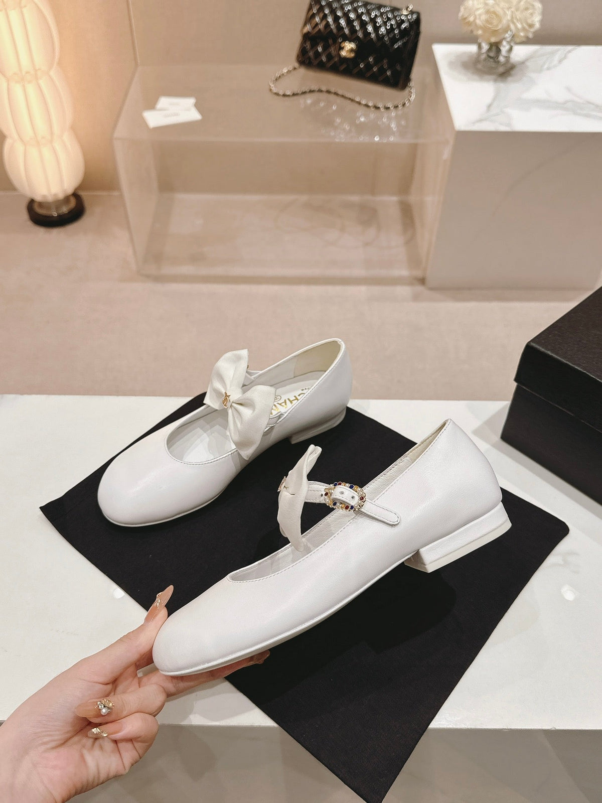 MARY JANE SHOES WHITE CALFSKIN